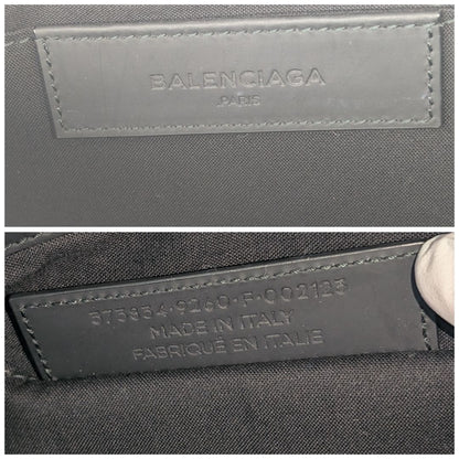 Balenciaga Clip M Canvas Leather Black White Logo Clutch — view 8
