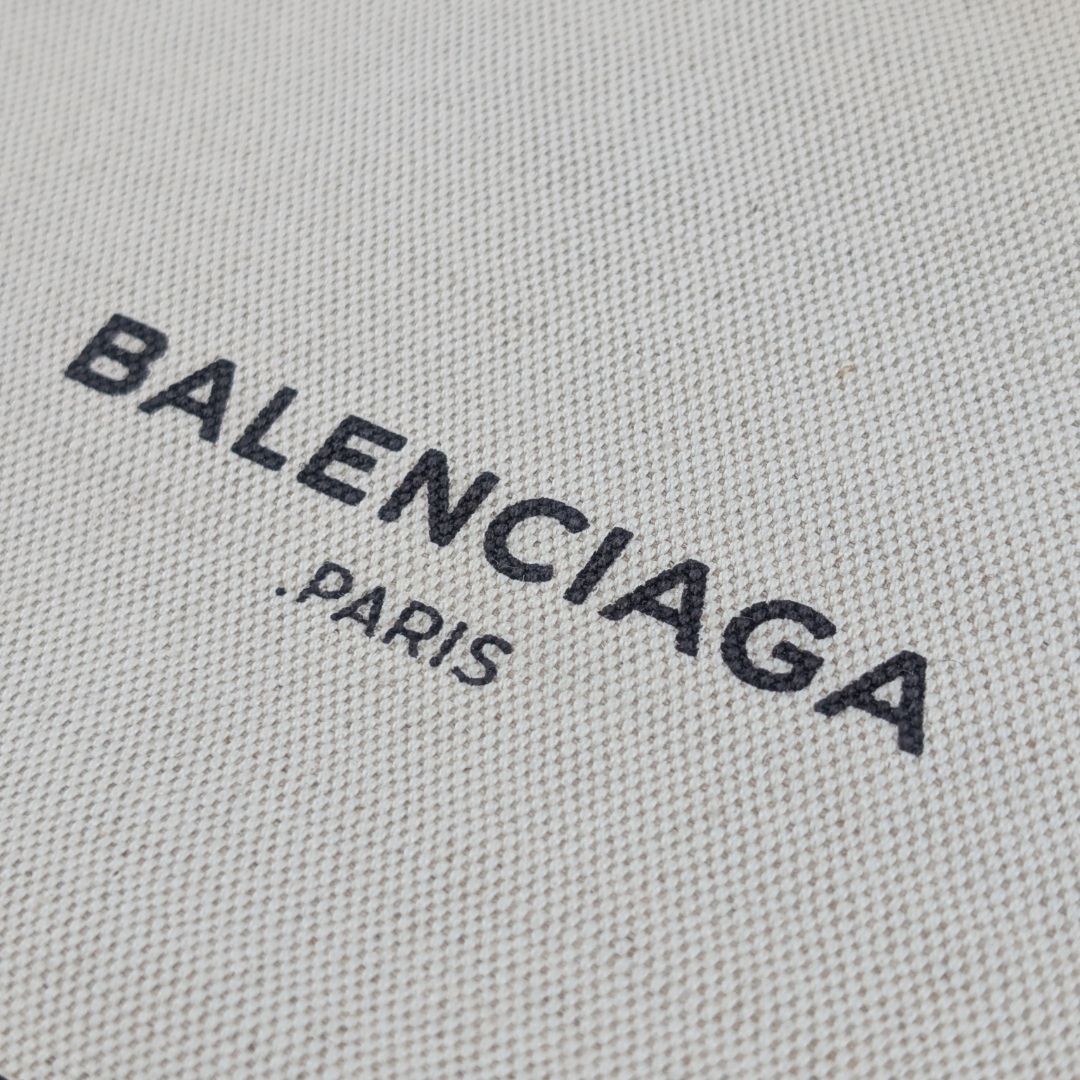 Balenciaga Clip M Canvas Leather Black White Logo Clutch — view 3