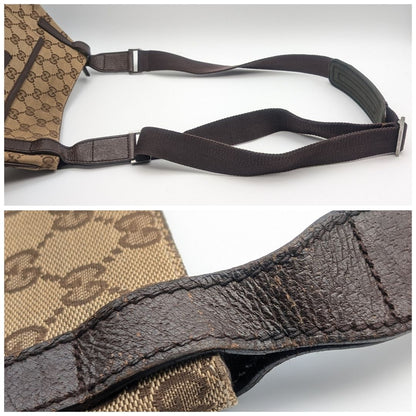 Gucci GG Canvas Shoulder Bag Crossbody Brown — view 6
