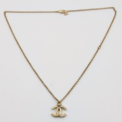Chanel CC Logo Line Stone Gold Necklace — view 6