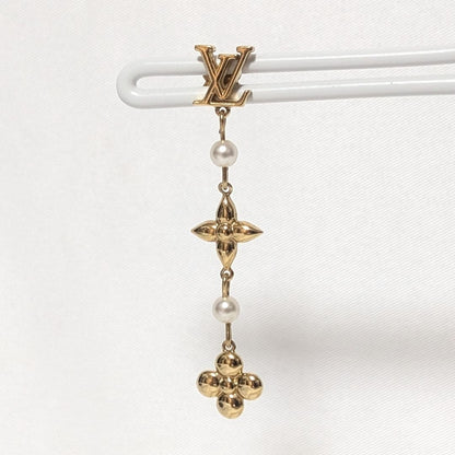 Louis Vuitton Pandant a Gold Faux Pearl Earrings Single