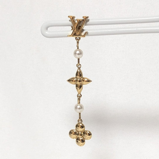 Louis Vuitton Pandant a Gold Faux Pearl Earrings Single