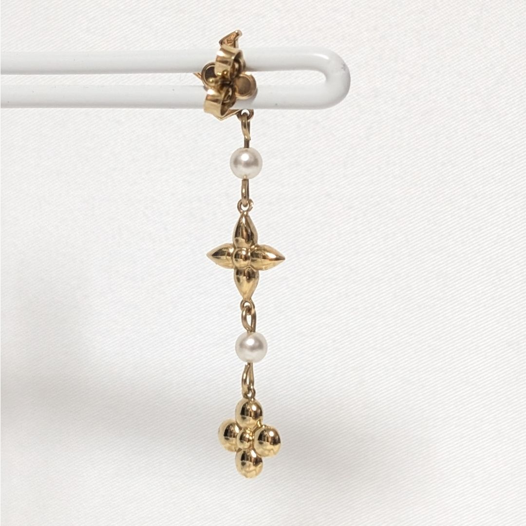 Louis Vuitton Pandant a Gold Faux Pearl Earrings Single — view 2