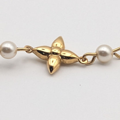 Louis Vuitton Pandant a Gold Faux Pearl Earrings Single — view 4