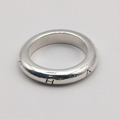 Chanel Ring Silver Logo Simple