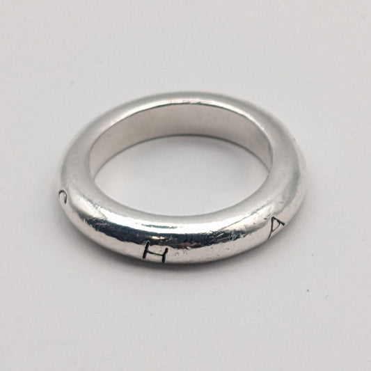 Chanel Ring Silver Logo Simple
