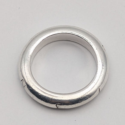 Chanel Ring Silver Logo Simple
