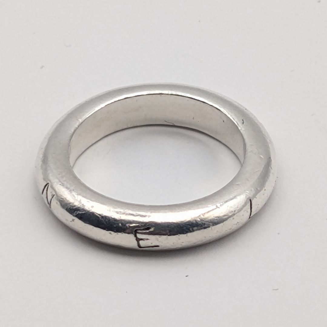 Chanel Ring Silver Logo Simple