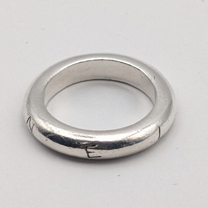 Chanel Ring Silver Logo Simple