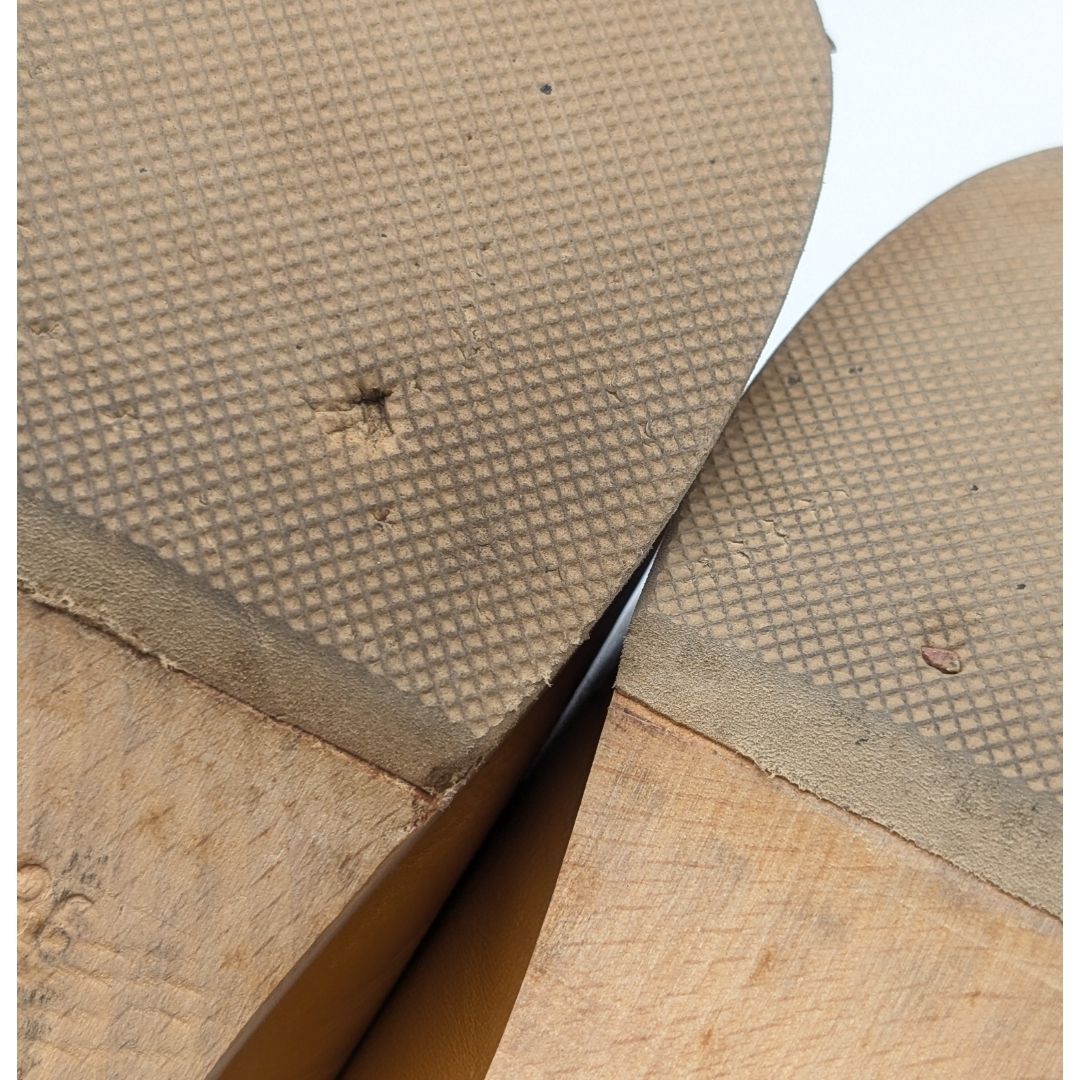 Hermes Oran Wood Sole Sandals Orange Logo — view 7