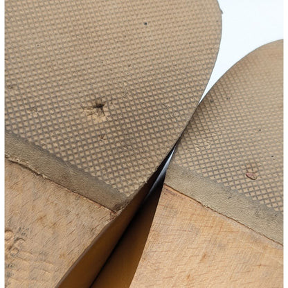 Hermes Oran Wood Sole Sandals Orange Logo — view 7