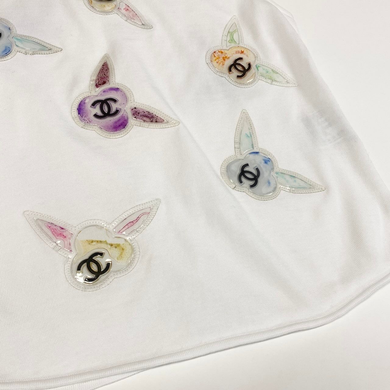 Chanel Ce7 CC Logo Tank Top 38 White Cotton — view 5