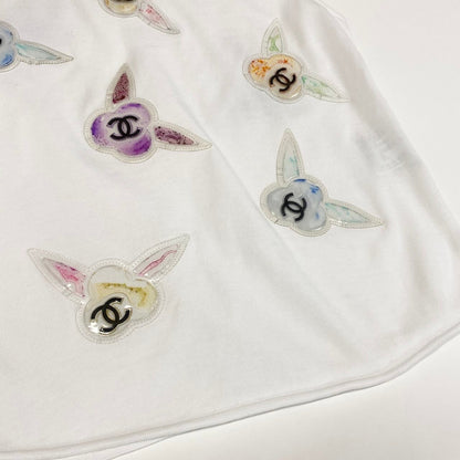 Chanel Ce7 CC Logo Tank Top 38 White Cotton — view 5