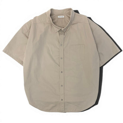 Balenciaga Back Logo Oversize Shirt Short Sleeve 36 Beige Cotton — view 2
