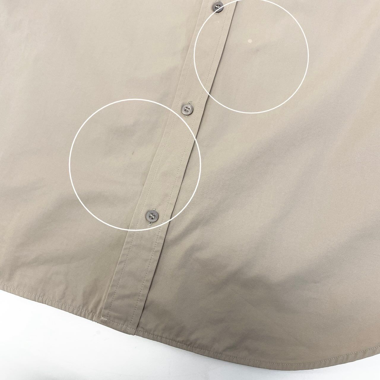 Balenciaga Back Logo Oversize Shirt Short Sleeve 36 Beige Cotton — view 9