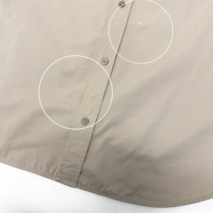 Balenciaga Back Logo Oversize Shirt Short Sleeve 36 Beige Cotton — view 9