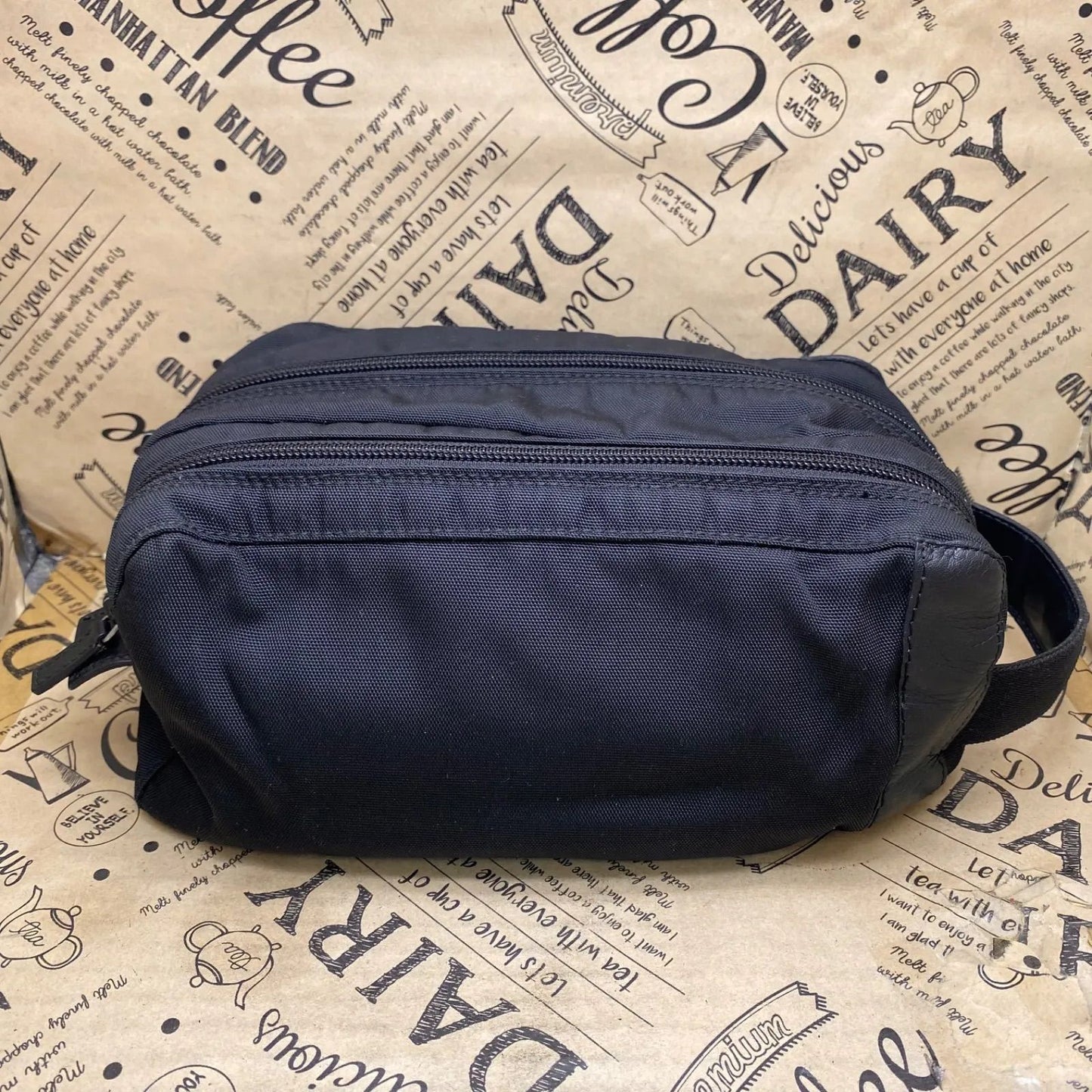Gucci Handbag Pouch Clutch Nylon Black Business Travel