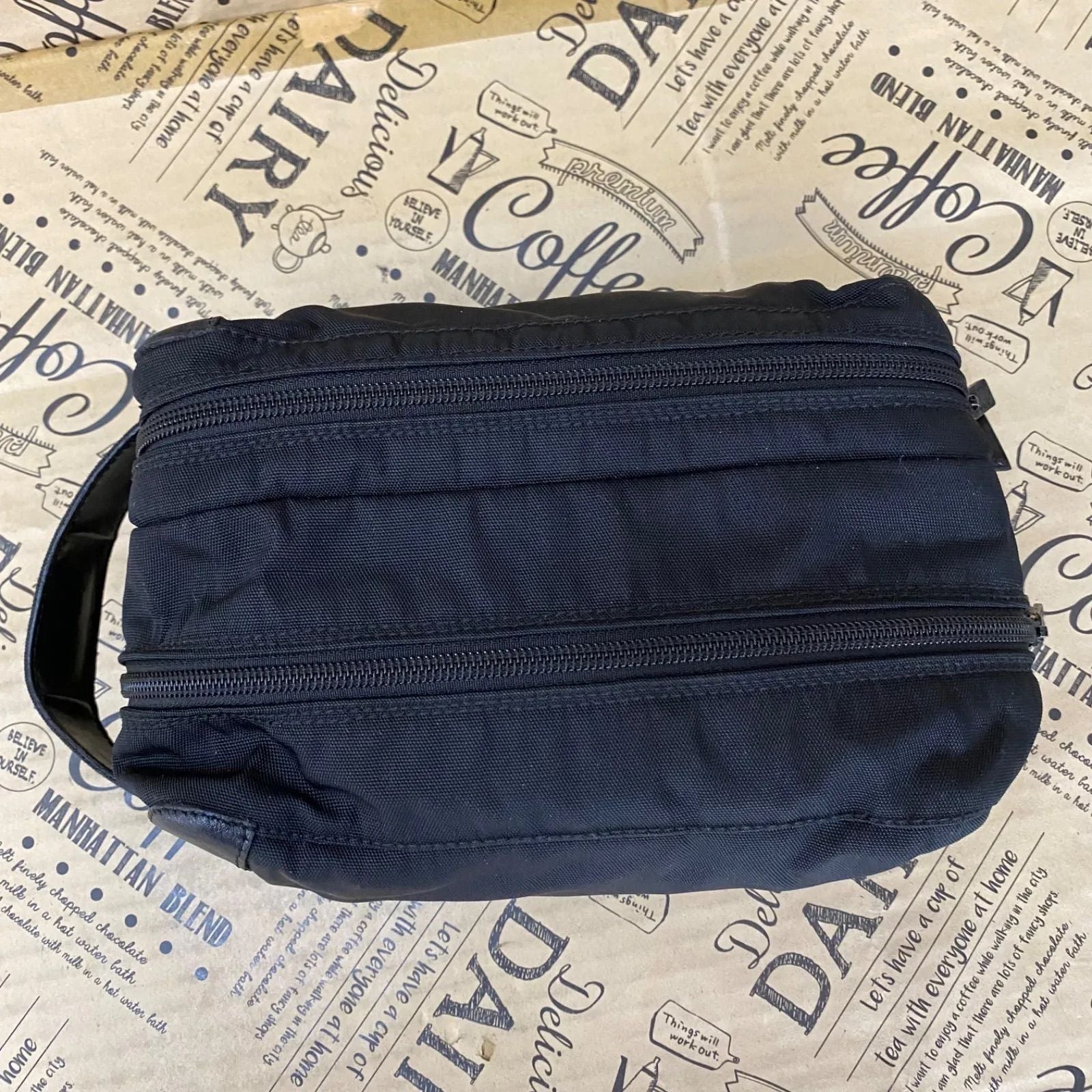 Gucci Handbag Pouch Clutch Nylon Black Business Travel — view 5