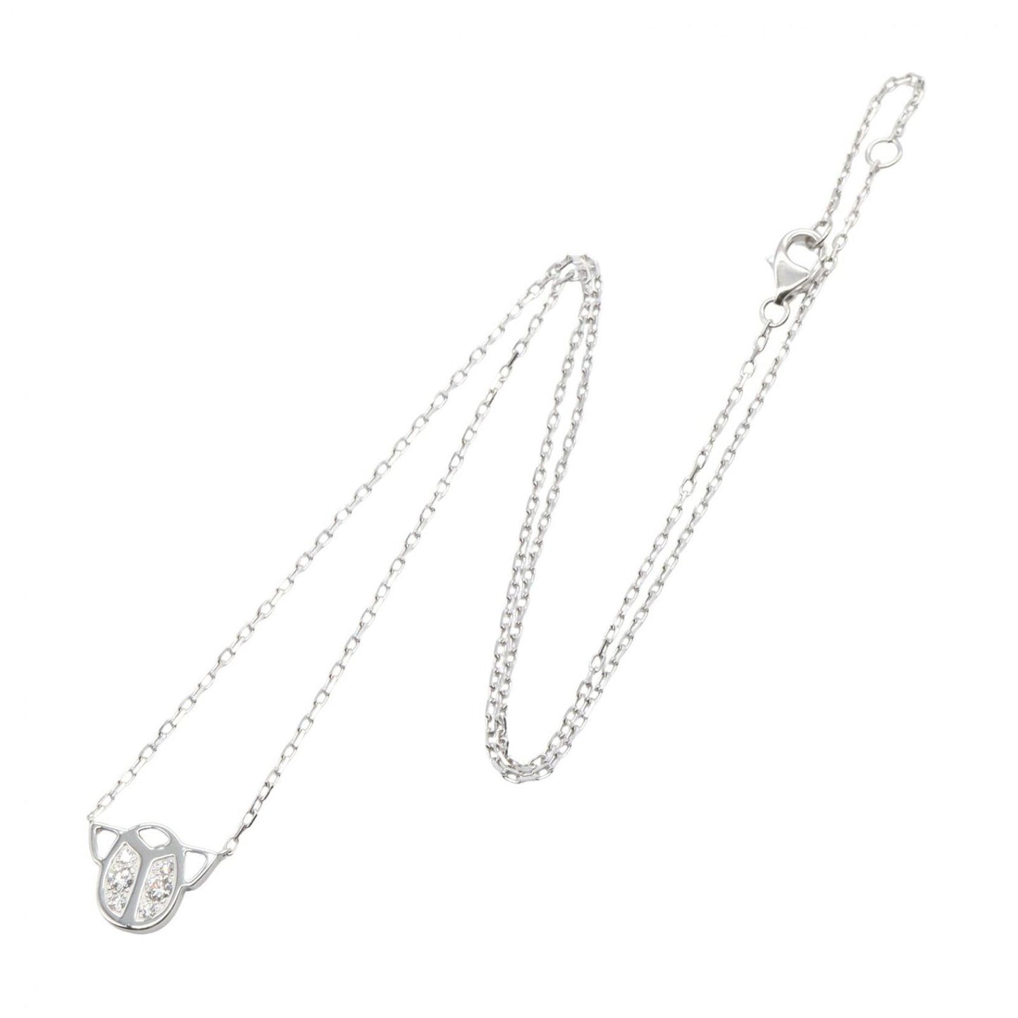 Cartier Necklace Scarab Diamond 37.5 40.5 cm 18k White Gold — view 2