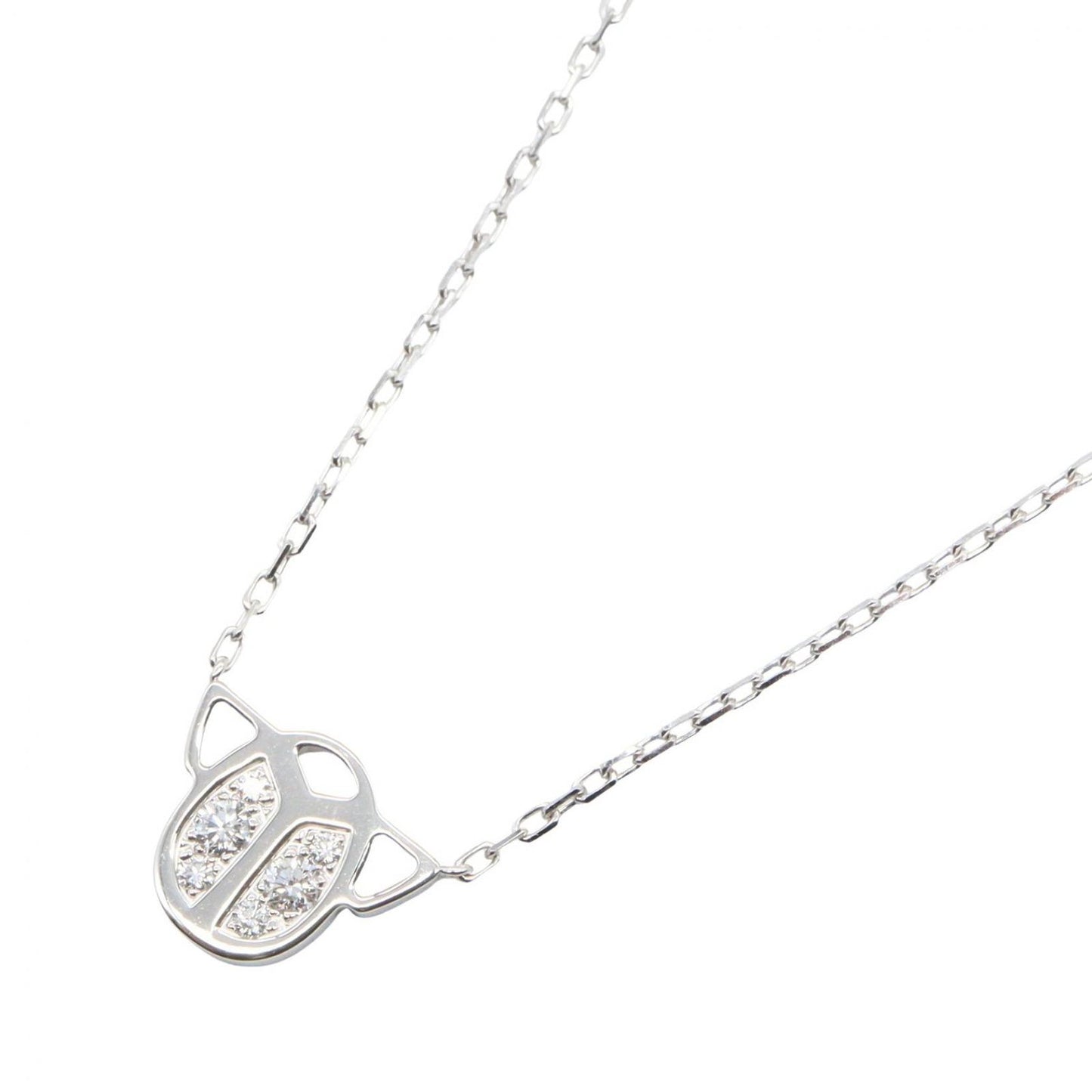 Cartier Necklace Scarab Diamond 37.5 40.5 cm 18k White Gold
