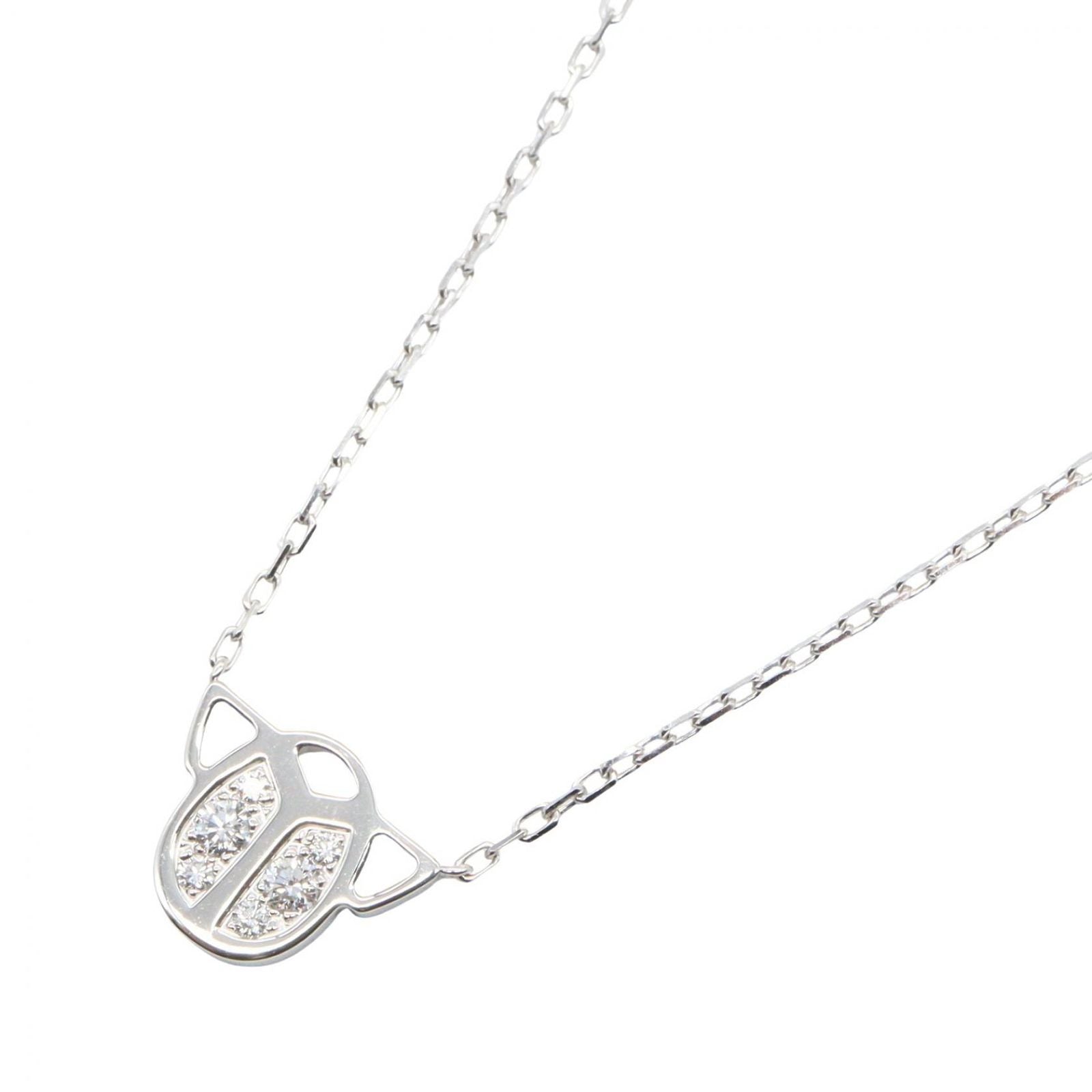 Cartier Necklace Scarab Diamond 37.5 40.5 cm 18k White Gold