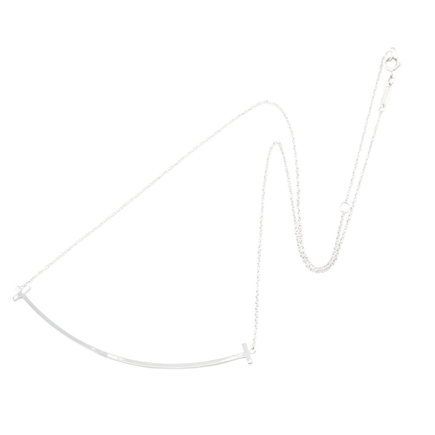 Tiffany & Co Necklace T Smile Large 40.5 45.5 cm 18k White Gold — view 2