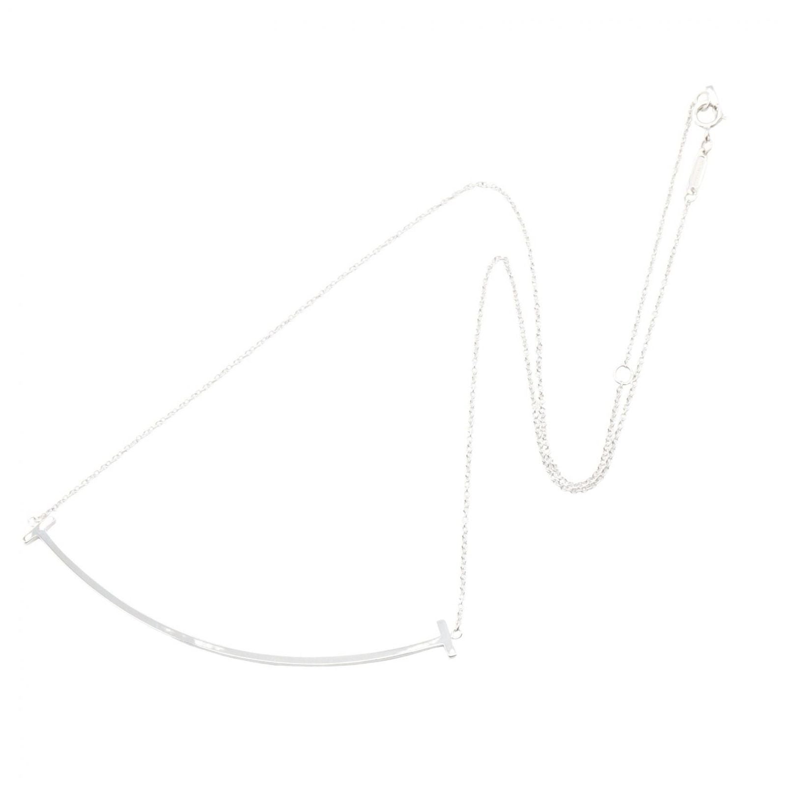 Tiffany & Co Necklace T Smile Large 40.5 45.5 cm 18k White Gold — view 2