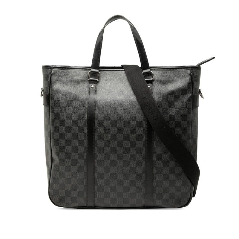 Louis Vuitton Damier Graphite Tadao PM 2-Way Shoulder Bag Black Leather
