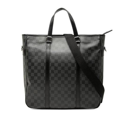 Louis Vuitton Damier Graphite Tadao PM 2-Way Shoulder Bag Black Leather