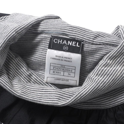 Chanel Top 36 Ruffle Neck Lace Striped Turtle Long Sleeve — view 5