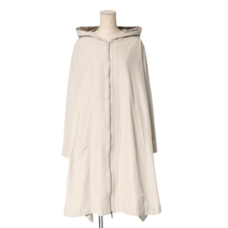 Max Mara Aparka Coat 36 the Cube Long with Hood Cotton Beige