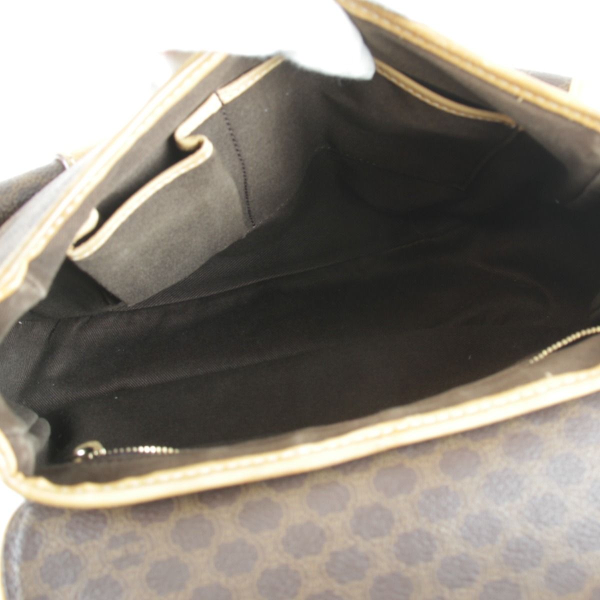 Celine Macadam Pattern Pocket Shoulder Bag Leather Brown — view 7