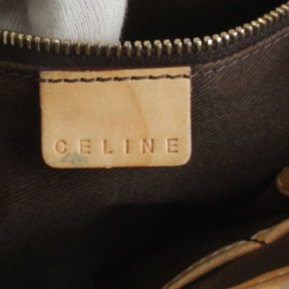 Celine Macadam Pattern Pocket Shoulder Bag Leather Brown — view 9