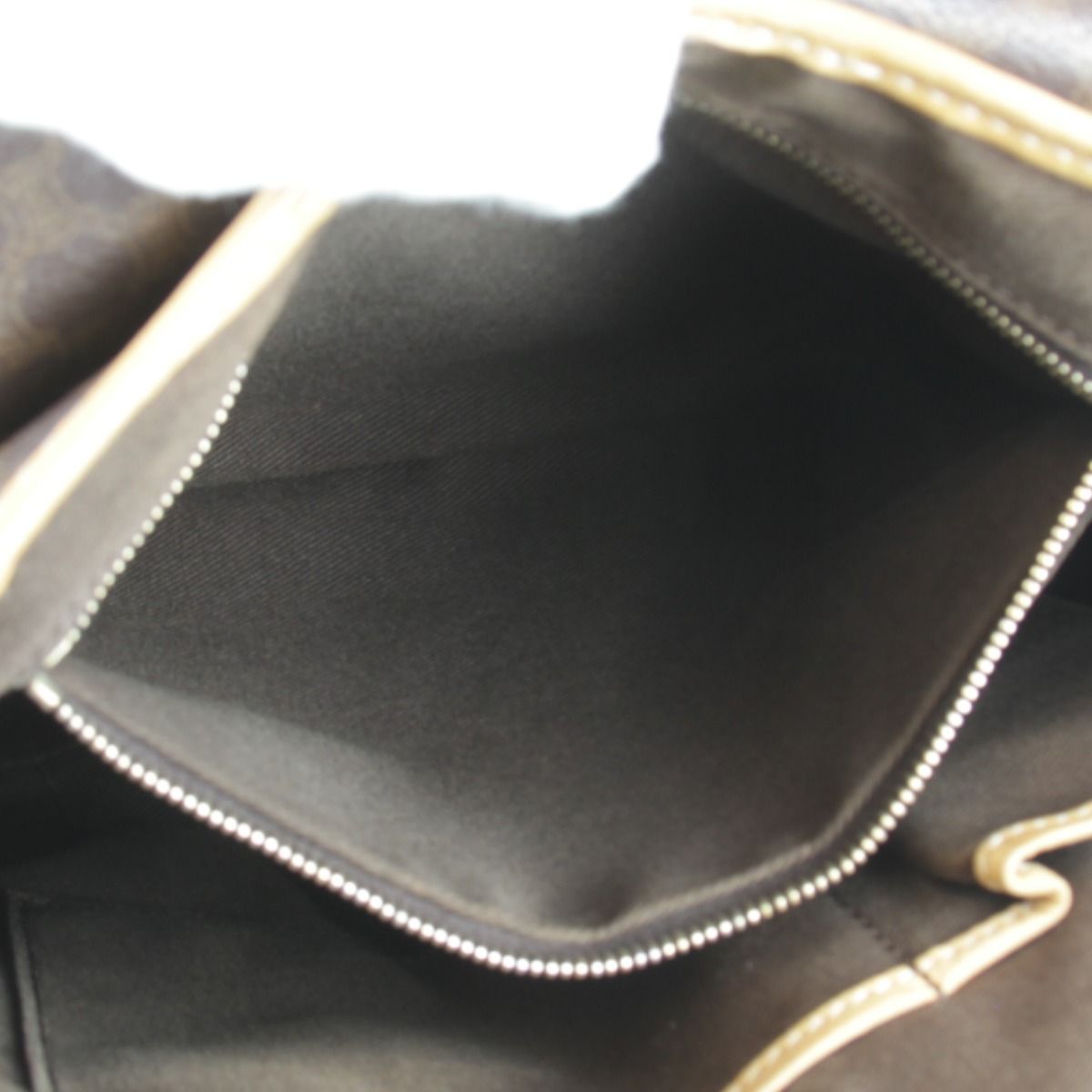 Celine Macadam Pattern Pocket Shoulder Bag Leather Brown — view 8