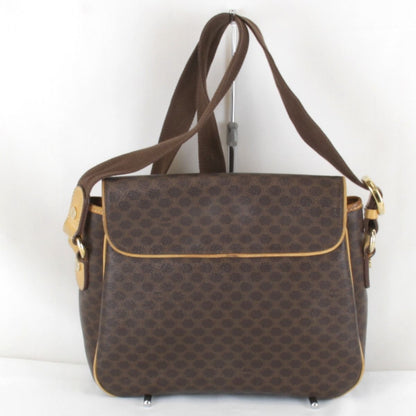 Celine Macadam Pattern Pocket Shoulder Bag Leather Brown — view 2