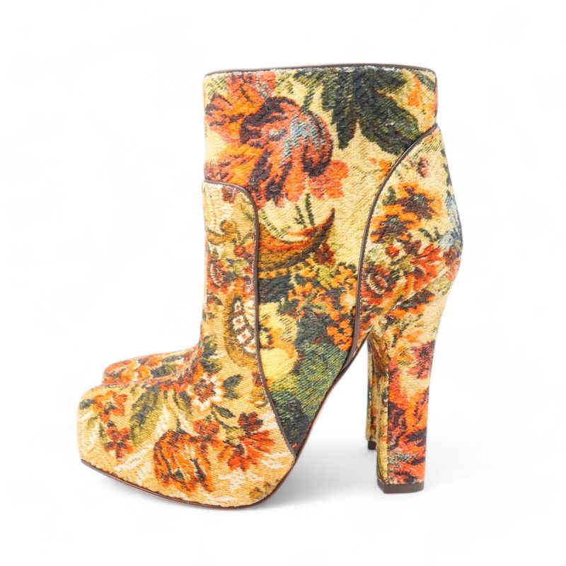 Dolce & Gabbana Boots Short Shoes Gobelin Floral Pattern Multicolor 37.5 — view 2