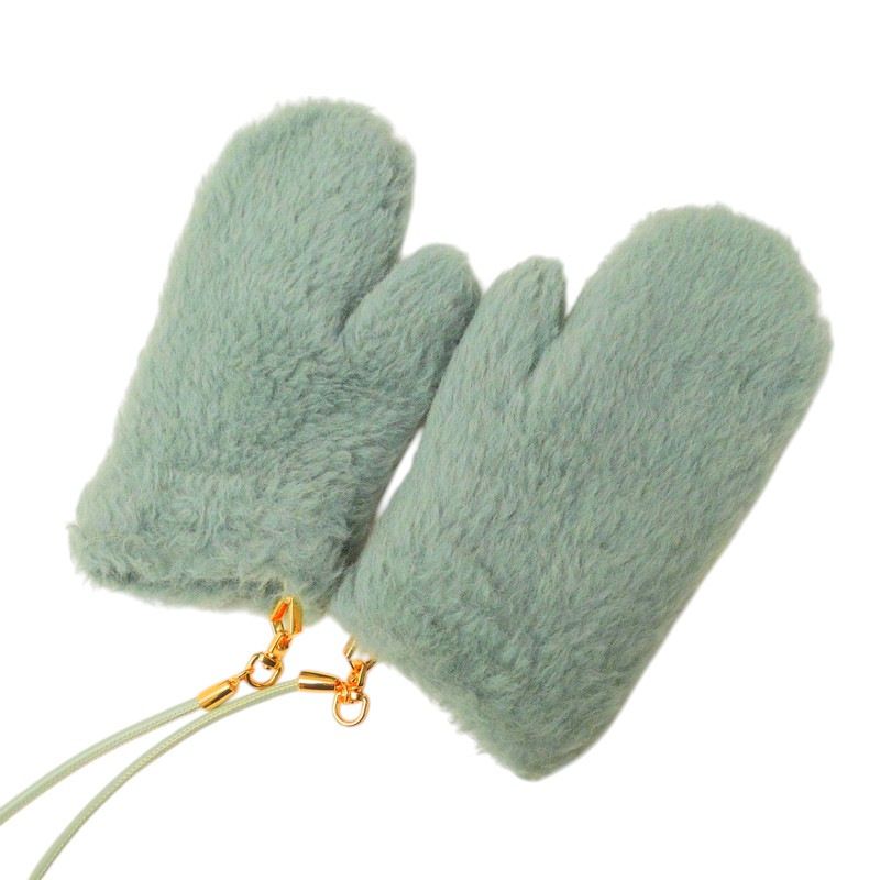 Max Mara Teddy Bear Gloves SM Alpaca Silk Mittens — view 3