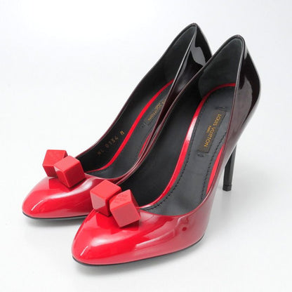 Louis Vuitton Pumps Shoes Patent Leather Gradient Cube Black 36.5
