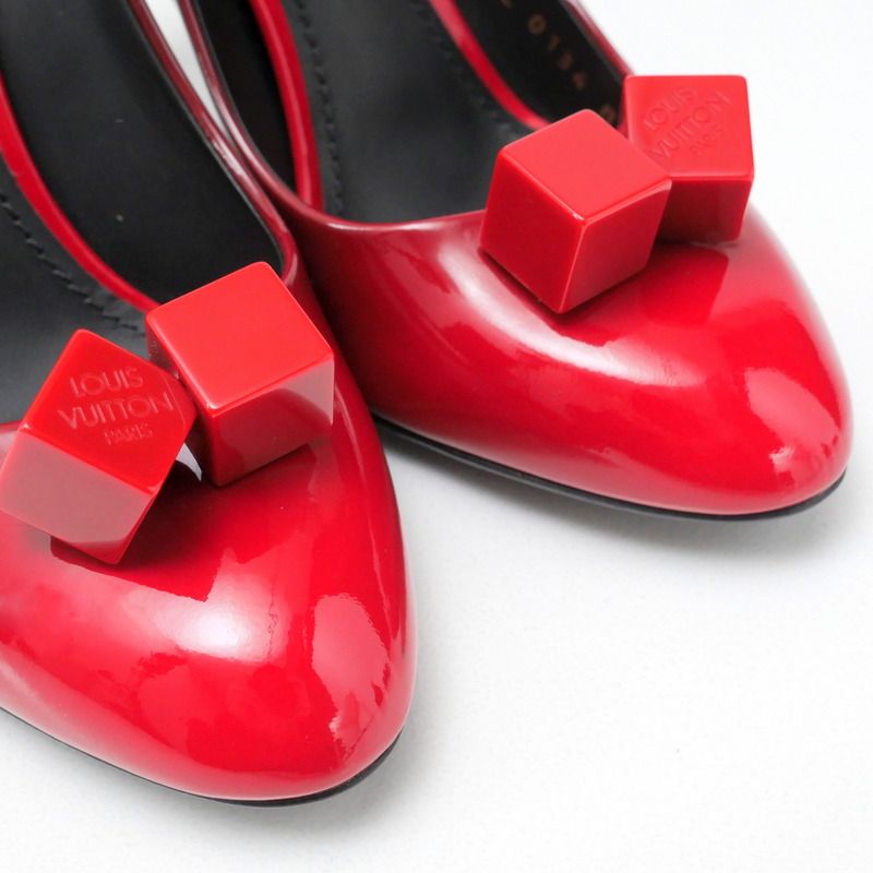 Louis Vuitton Pumps Shoes Patent Leather Gradient Cube Black 36.5 — view 4