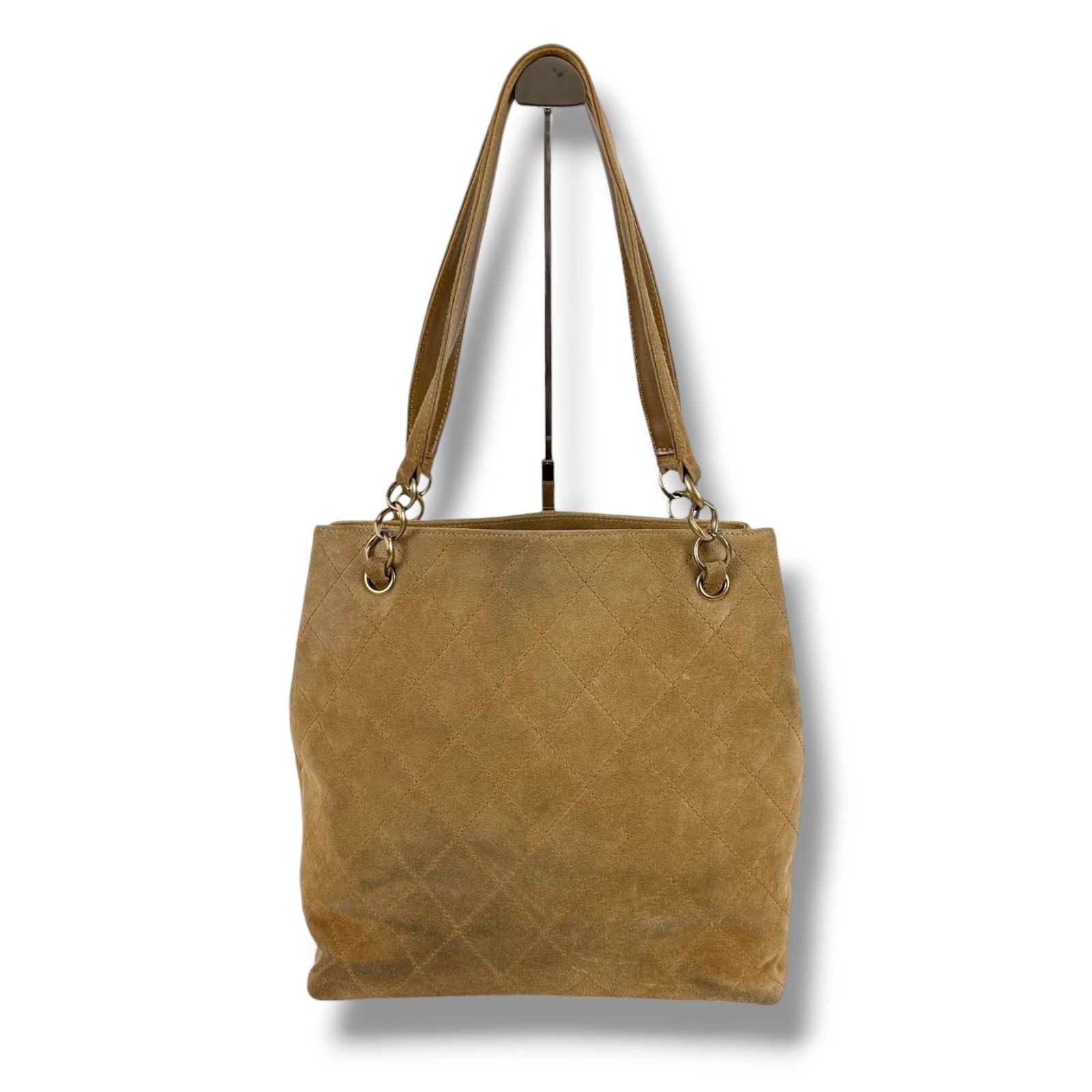 Chanel Wild Stitch Mini Tote Shoulder Chain with Beige Suede Leather Pouch — view 3