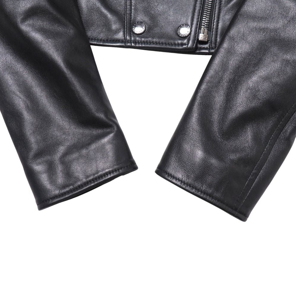 Dolce & Gabbana Rider's Jacket 36 Short Length Lambskin Flower Embroidery — view 5