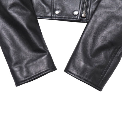 Dolce & Gabbana Rider's Jacket 36 Short Length Lambskin Flower Embroidery — view 5