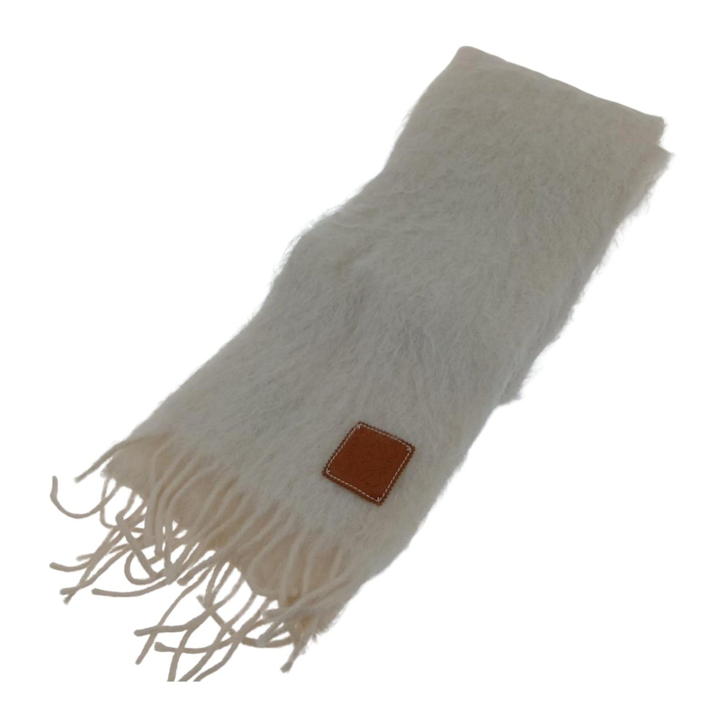 Loewe Mohair Scarf Beige White — view 2