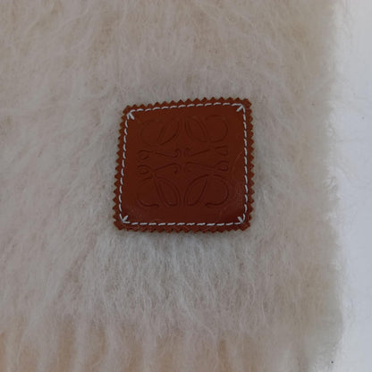 Loewe Mohair Scarf Beige White — view 3