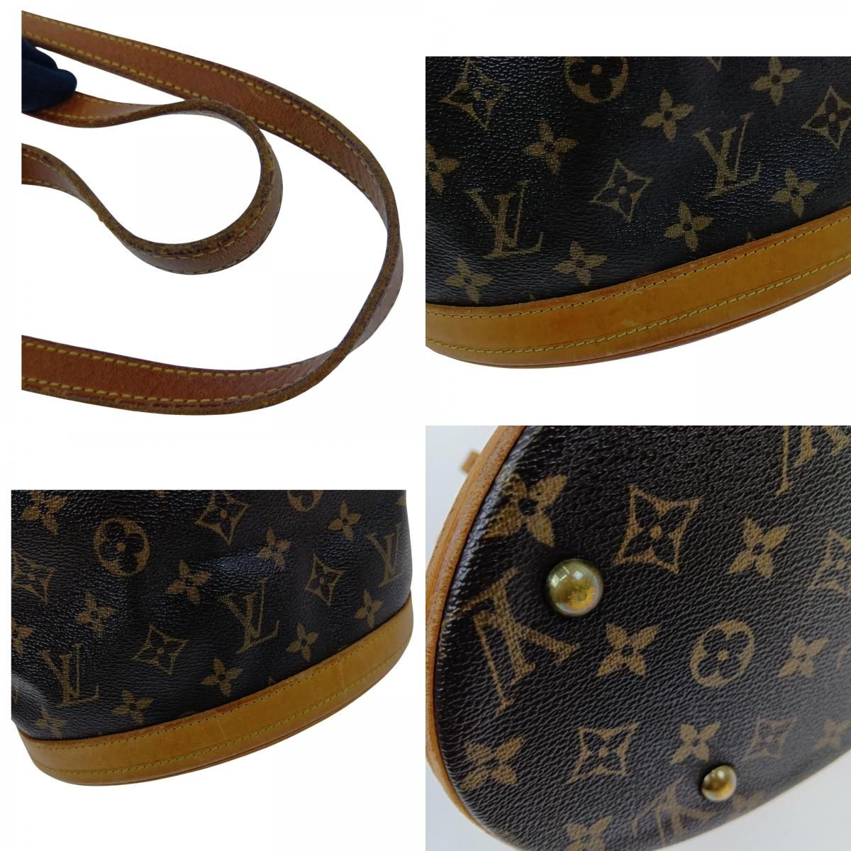 Louis Vuitton Monogram Petite Bucket Brown Handbag — view 8
