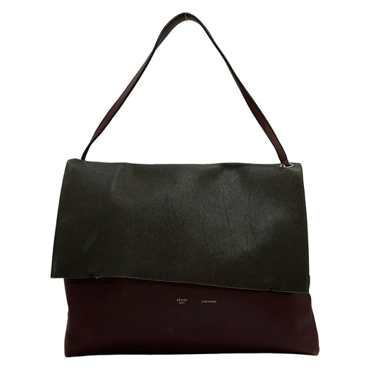 Celine Shoulder Bag All Soft Bordeaux Dark Brown Leather