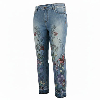 Gucci Ie7 Era Floral Embroidery Denim Pants 42 Indigo Blue
