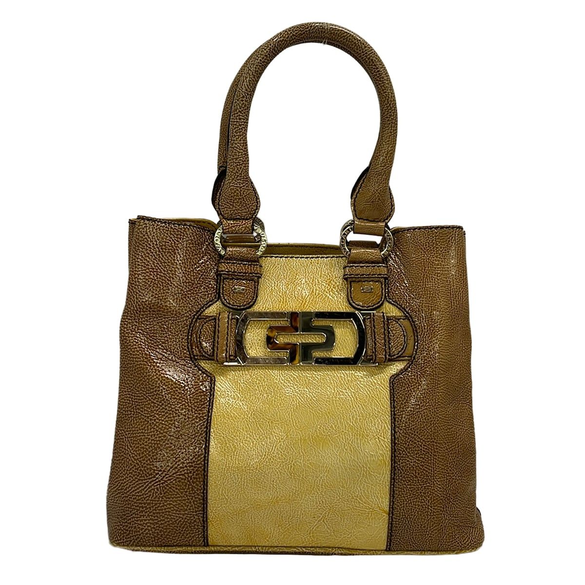 Bvlgari Handbag Light Brown Beige Leather