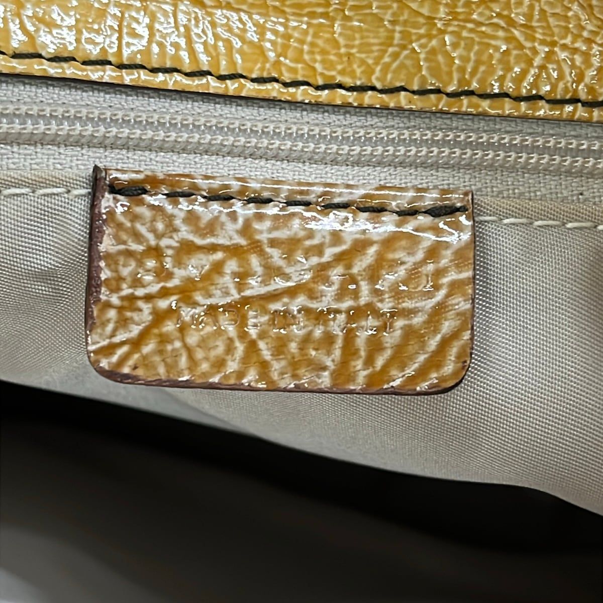 Bvlgari Handbag Light Brown Beige Leather — view 8