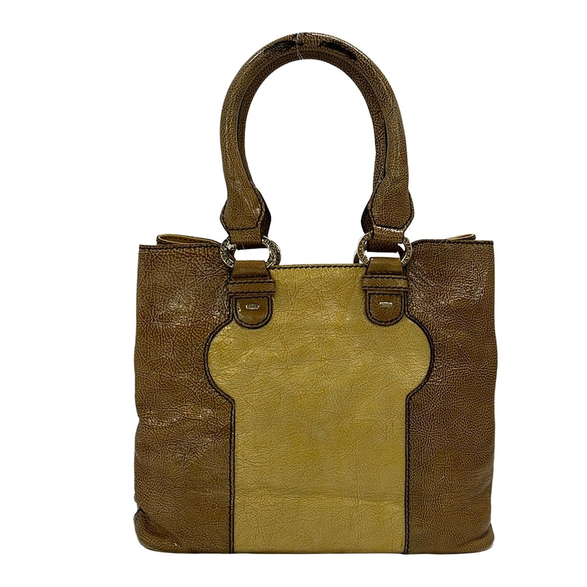 Bvlgari Handbag Light Brown Beige Leather — view 3